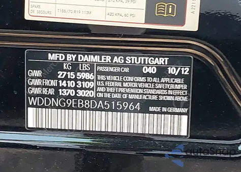 2013 Mercedes-Benz S 550 4Matic from USA, damaged, VIN WDDNG9EB8DA515964